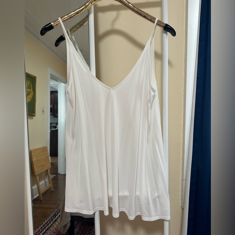 Urban Outfitters White V-Neck Slip Tank Top